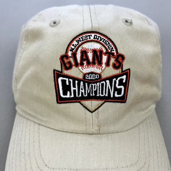 Vintage San Francisco Giants Hat Cap Strapback Cream MLB Baseball NL West 2000 - Picture 3 of 8